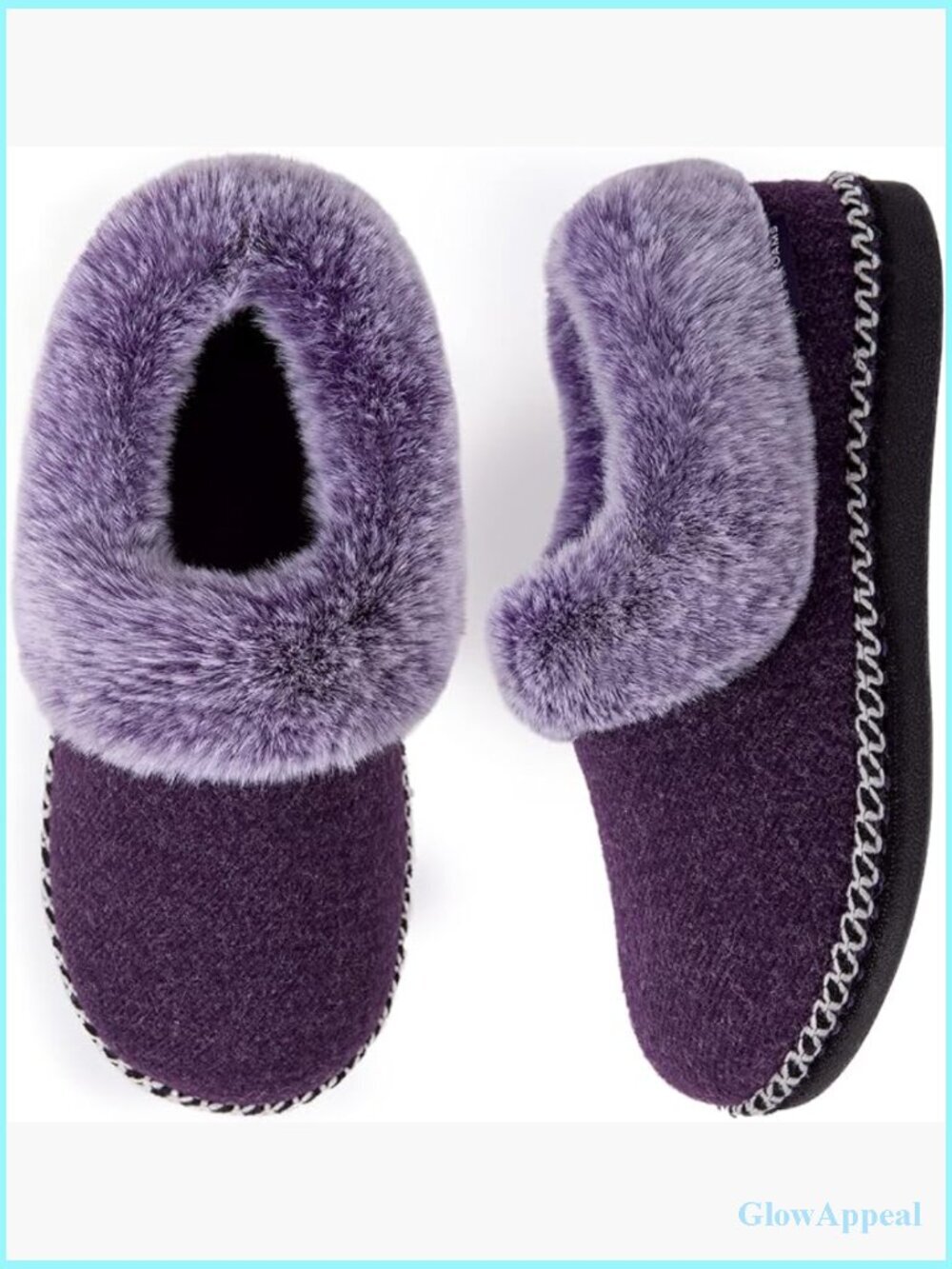 Soft Memory Foam Bootie Slippers with Fluffy Collar - Non-slip